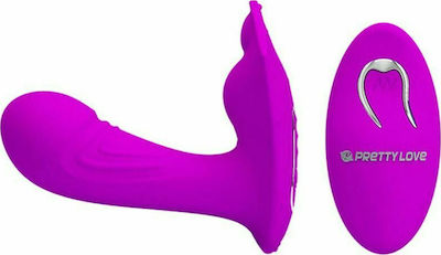 Pretty Love Willie Vibrating Stimulator with Remote Control Vibrator pentru cupluri cu Telecomandă 9cm BI-014583W Violet