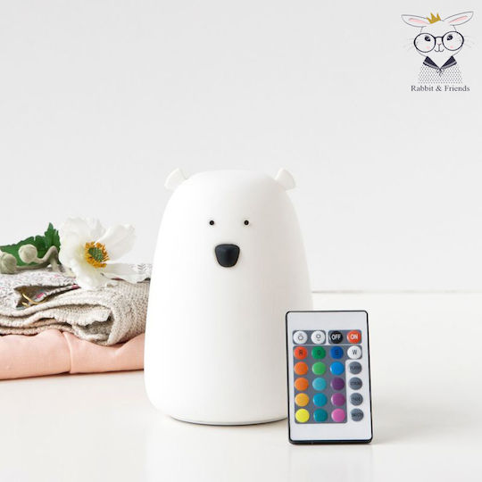 Rabbit & Friends Night Light Bear Remote USB White