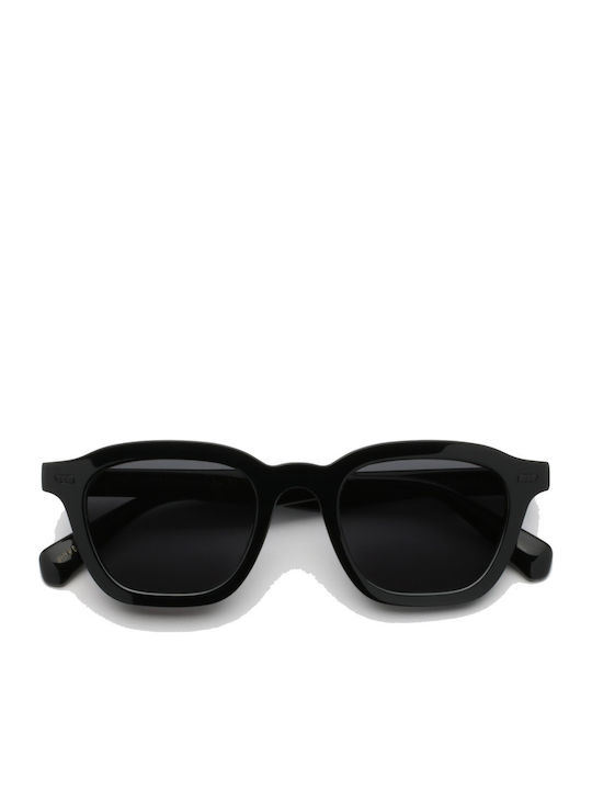 Gast Mente Unisex Sunglasses with Black Plastic Frame and Black Lens ME01