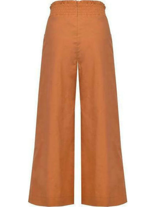 Teso 4 Femei Talie înaltă Din material textil Pantaloni cu elastic Evazați Portocalie