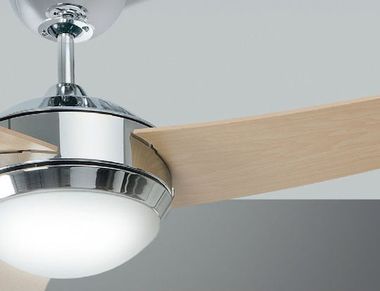 Perenz Ship Ανεμιστήρας Οροφής 130cm με Φως Metal Satin Chrome