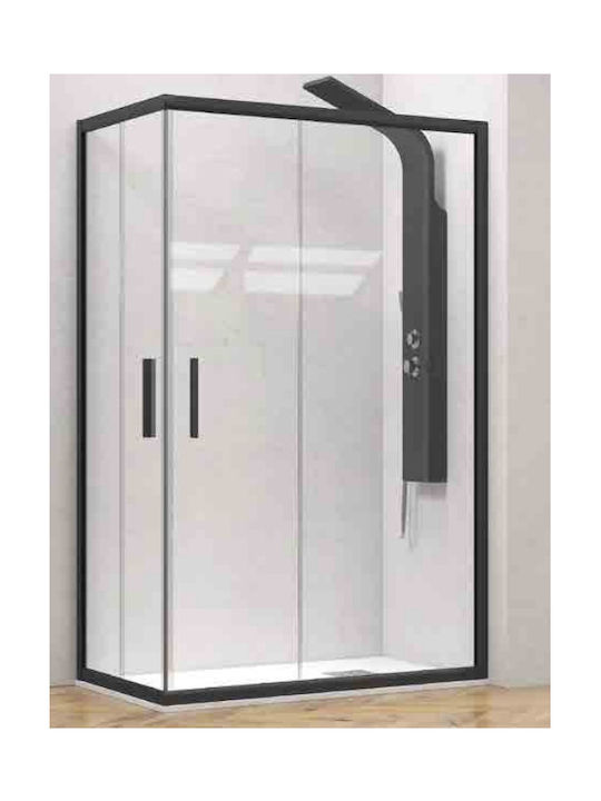 Karag Efe 100 NR-10 Καμπίνα Ντουζιέρας με Συρόμενη Πόρτα 70x70x190cm Clear Glass Nero