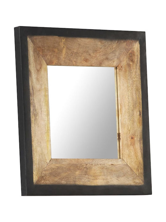 vidaXL Wall Mirror with Brown Wooden Frame 50x50cm