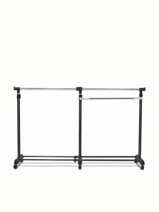 Costway Wheeled Floor Garment Rack made of Metal Black 160x43x168cm