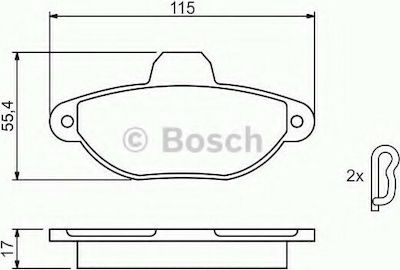 Bosch Bremsbelag 4Stück für Fiat Cinquecento / Panda / Punkt