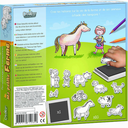 Crealign Stamps Stamps Animals Of The Farm for Children 4+ years old Years