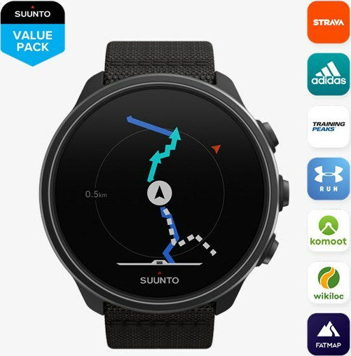 Suunto 9 Baro Titanium 50mm Waterproof Smartwatch with Heart Rate Monitor (Charcoal Black Titanium)