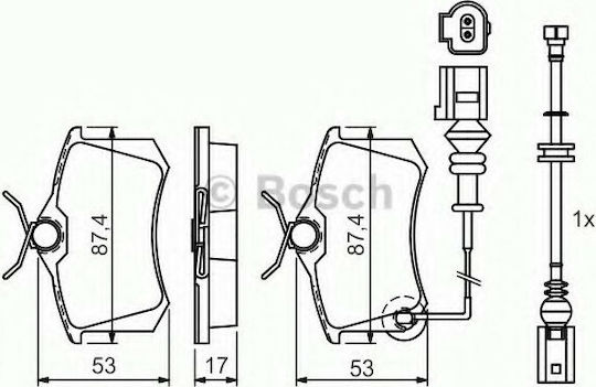 Bosch Brake Pad Rear 4pcs for Citroen Berlingo / C2 / C3 Peugeot 307 Volkswagen Lupo / Polo