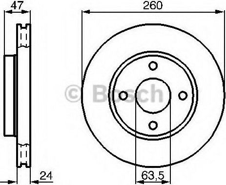 Bosch Σετ Δισκόπλακες Εμπρός 2τμχ για Ford Cougar / Mondeo / Scorpio