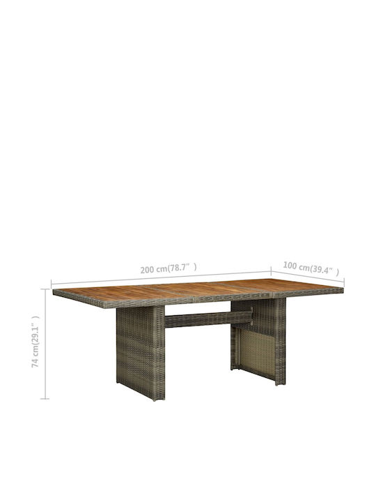 Маса Стабилна CAFE 200x100x74бр