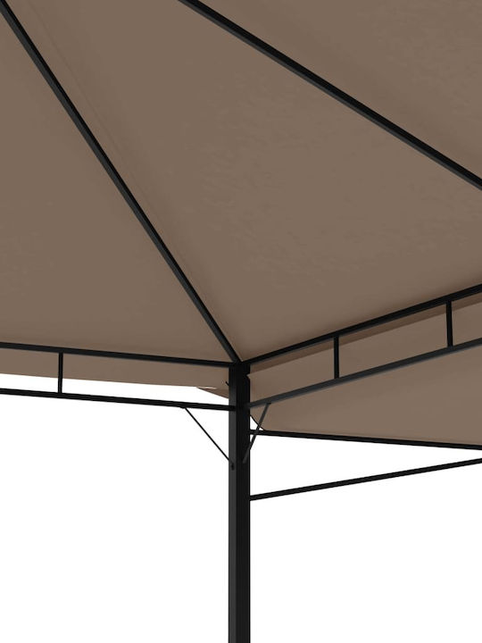 vidaXL Беседка Градина Taupe 3x3м
