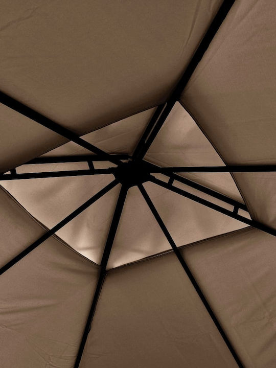 vidaXL Беседка Градина Taupe 3x3м