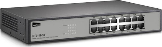 Netis ST3116GS Unmanaged L2 Switch με 16 Θύρες Gigabit (1Gbps) Ethernet