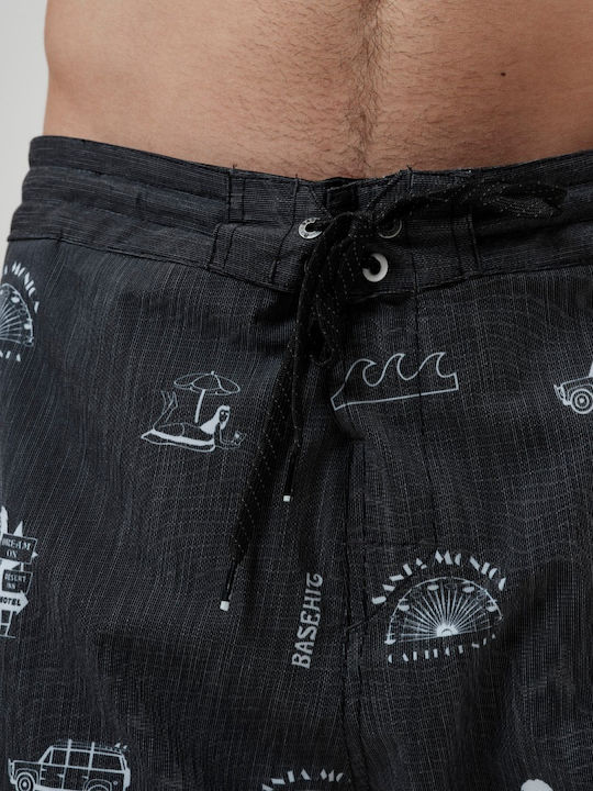 Men's Swimwear Bermuda Black With Patterns
