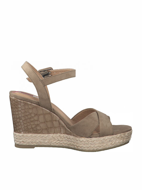 Damenplattformen Beige