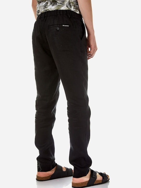 Brokers Jeans 21014-112-01 Ανδρικό Παντελόνι Ελαστικό σε Relaxed Εφαρμογή Μαύρο