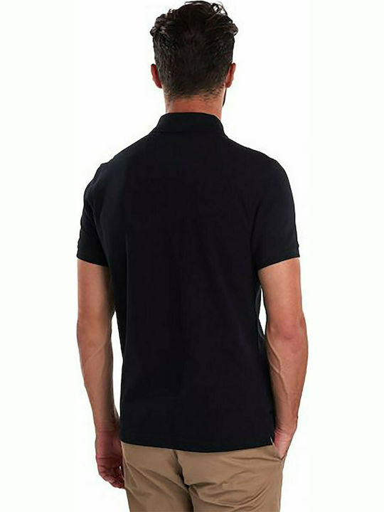 Barbour Ανδρικό T-shirt Polo Μαύρο