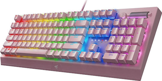 Razer BlackWidow V3 Gaming Mechanical Keyboard with Razer Green switches and RGB lighting (English US) Pink