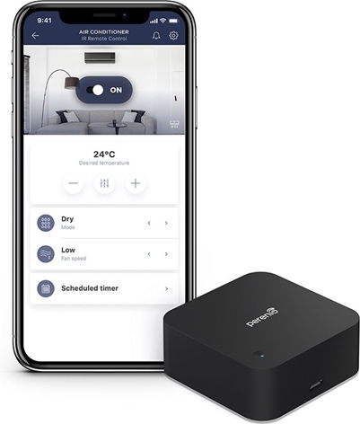 Perenio Red Atom IR Remote Control Smart Hub Wi-Fi Bluetooth IR Compatible with Google Home and Alexa