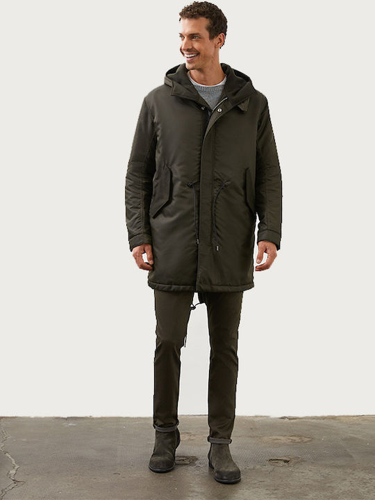 DONDUP NYLON SATIN PARKA UJ664 PX0086U XXX-633-GRÜN