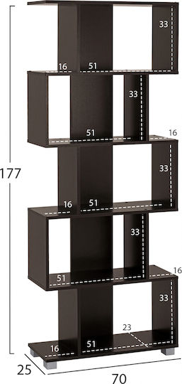 Bibliothek Ezir Grau 70x25x177cm