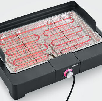 Severin Tabletop Electric Grill Grill 2200W with Adjustable Thermostat 44.5cmx26cmcm