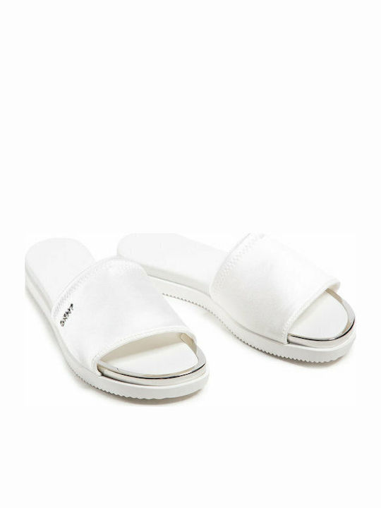 Briley Δερμάτινα Γυναικεία Σανδάλια Flatforms Λευκά