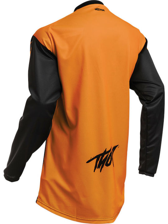 Thor Sector Link Pentru bărbați Tricou Motocross Mânecă lungă Black/Orange