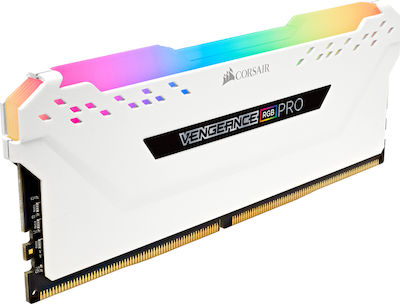 Corsair Vengeance RGB Pro White 32GB DDR4 RAM mit 2 Modulen (2x16GB) und Geschwindigkeit 3200 für Schreibtisch