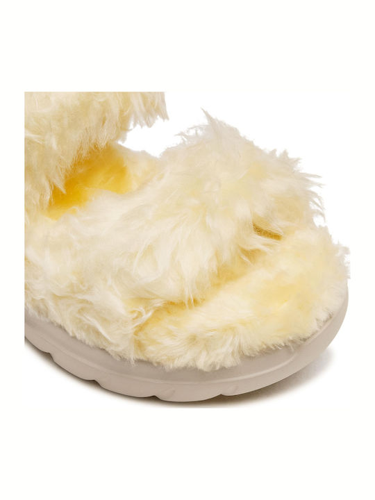 Fluff Sugar Flache Sandalen für Damen Flatforms in Gelb Farbe