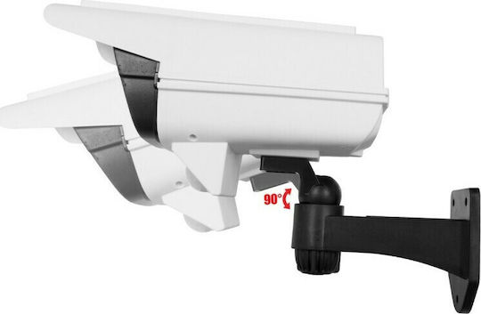 GloboStar Solar Dummy Surveillance Bullet Camera with LED Lighting White & Camera Shape
