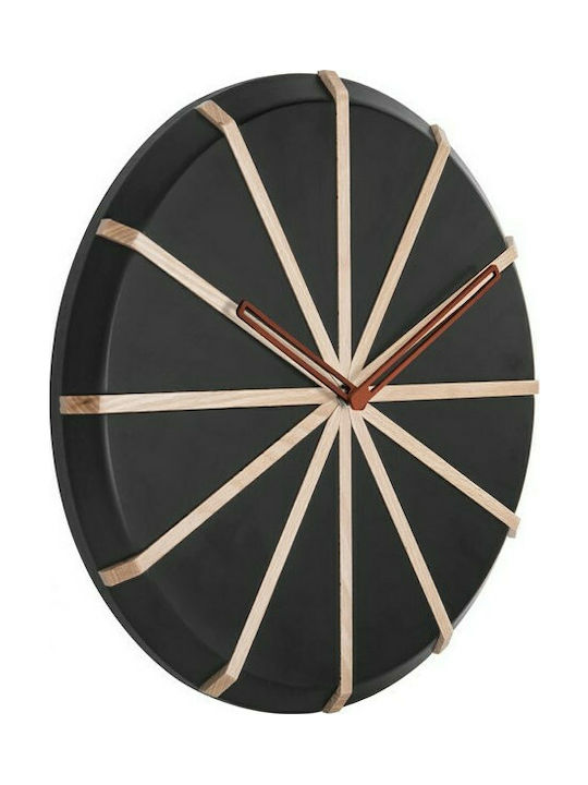 Karlsson Lines Wall Clock Wooden Black Ø35cm