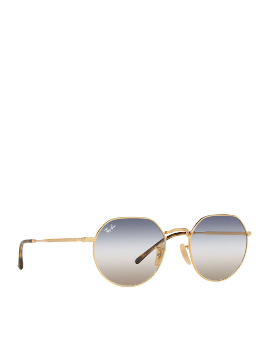 Ray Ban Jack Unisex Sonnenbrille mit Gold Metall Gestell und Mehrfarbig Verlaufsfarbe Linse RB3565 001/GD