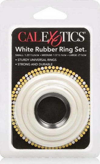 Calexotics Rubber Ring 3 Piece Set Сет Пръстени Петел Бели 3бр