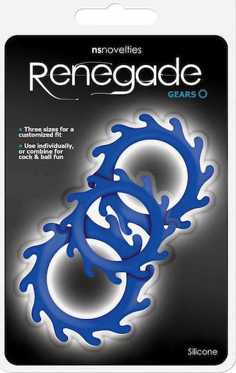 Ns Novelties Renegade Gears Set Inele Cock Silicon Albastru