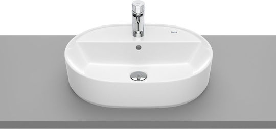 Roca Gap Round Επικαθήμενος Νιπτήρας Πορσελάνης 55x40x13cm Λευκός Roca Gap Round Επικαθήμενος Νιπτήρας Πορσελάνης 55x40x13cm Λευκός