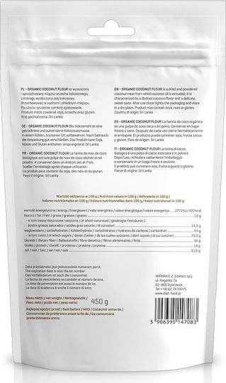 Diet-Food Organic Flour Coconut 450gr