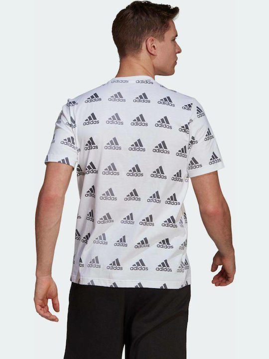 Adidas Essentials Ανδρικό T-shirt Λευκό με Λογότυπο