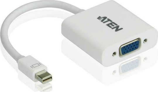 Aten mini DisplayPort male - VGA female (VC920) Convertor mini DisplayPort masculin în VGA feminin Alb 1buc