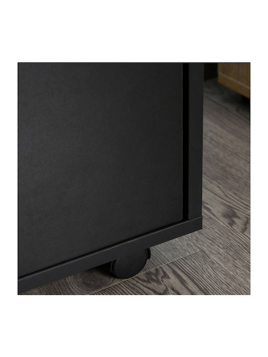 Office Storage Chipboard Drawer with Wheels & 2 Drawers Black L40xW35xH60cm