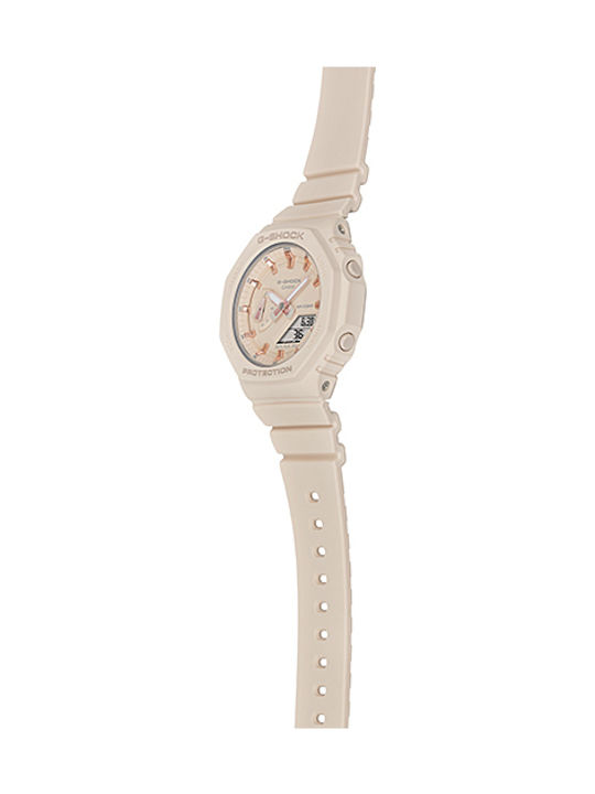 Casio G-shock Women's Watch Chronograph with Beige Rubber Strap