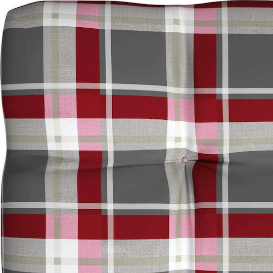 vidaXL Pernă pentru Canapea de Paletă Red Plaid 120x80cm. 314421