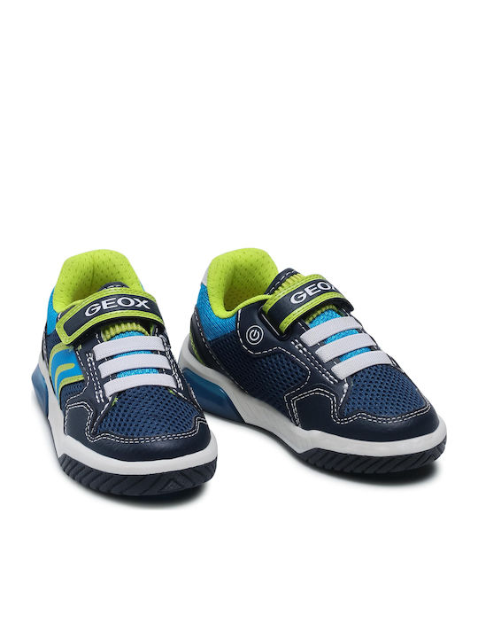 Geox Παιδικά Sneakers J Inek B. A Ανατομικά με Σκρατς για Αγόρι Navy Μπλε