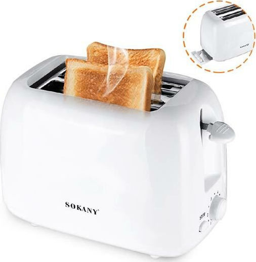 Sokany HJT-022 Φρυγανιέρα 2 Θέσεων 700W Λευκή