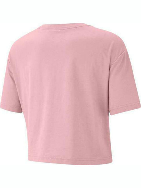 Sportswear Γυναικείο Αθλητικό Crop Top Κοντομάνικο Ροζ
