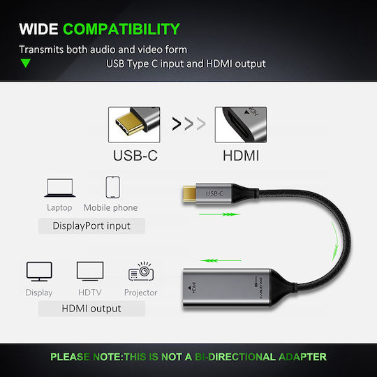 Cabletime C160 Μετατροπέας USB-C male σε HDMI female 1τμχ