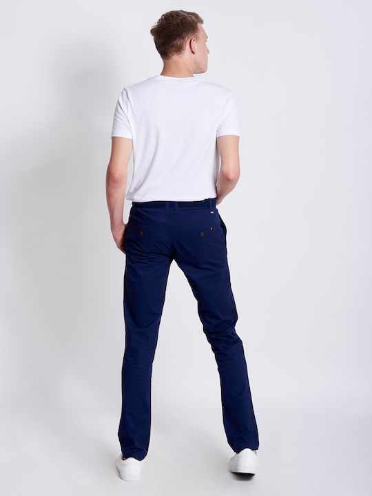 Victory Miami Men's Trousers Chino Elastic in Slim Fit Navy Blue