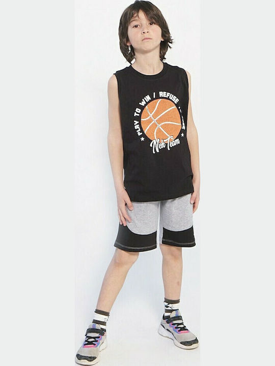 Kinder-Set mit Shorts Sommer 2Stück Schwarz