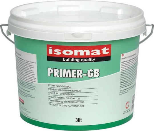 Isomat Primer-GB Primer Drywall Primer White Suitable for Plasterboard 3lt