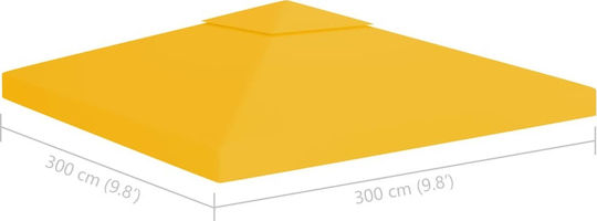 vidaXL Acoperiș pentru foișor Galben cu acoperire PVC 3x3m